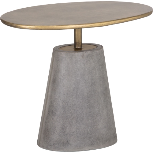 Kadin Side Table in Brass and Concrete